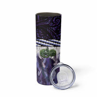 Purple Traditional Cloak Aotearoa Skinny Tumbler Maori Paua Shell Korowai Pattern LT14 - Polynesian Pride