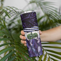 Purple Traditional Cloak Aotearoa Skinny Tumbler Maori Paua Shell Korowai Pattern LT14 - Polynesian Pride