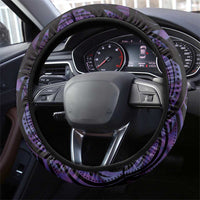 Purple Traditional Cloak Aotearoa Steering Wheel Cover Maori Paua Shell Korowai Pattern LT14 - Polynesian Pride