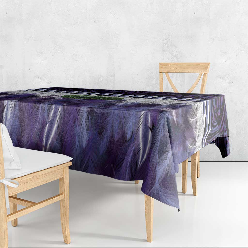 Purple Traditional Cloak Aotearoa Tablecloth Maori Paua Shell Korowai Pattern LT14 - Polynesian Pride