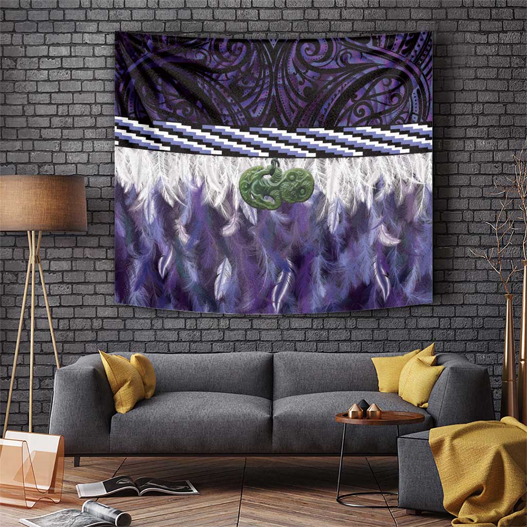 Purple Traditional Cloak Aotearoa Tapestry Maori Paua Shell Korowai Pattern