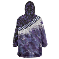 Purple Traditional Cloak Aotearoa Wearable Blanket Hoodie Maori Paua Shell Korowai Pattern LT14 - Polynesian Pride