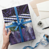 Purple Traditional Cloak Aotearoa Wrapping Paper Maori Paua Shell Korowai Pattern - Polynesian Pride