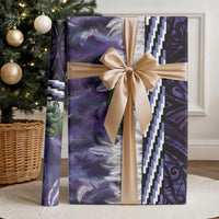 Purple Traditional Cloak Aotearoa Wrapping Paper Maori Paua Shell Korowai Pattern - Polynesian Pride