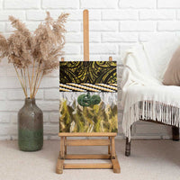 Yellow Traditional Cloak Aotearoa Canvas Wall Art Maori Paua Shell Korowai Pattern LT14 - Polynesian Pride