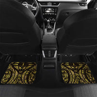 Yellow Traditional Cloak Aotearoa Car Mats Maori Paua Shell Korowai Pattern LT14 Set 2pcs - Back Yellow - Polynesian Pride