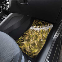 Yellow Traditional Cloak Aotearoa Car Mats Maori Paua Shell Korowai Pattern LT14 - Polynesian Pride