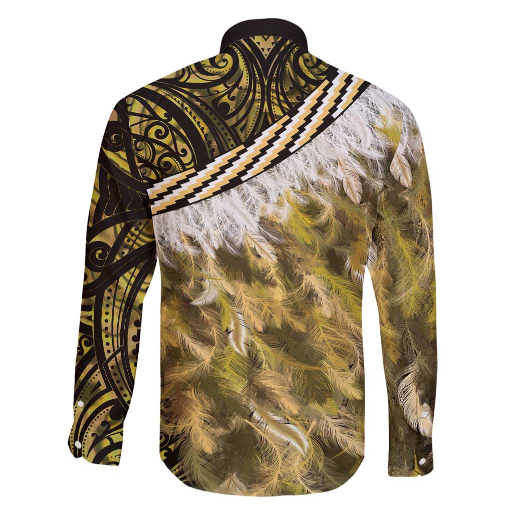 Yellow Traditional Cloak Aotearoa Family Matching Short Sleeve Bodycon Dress and Hawaiian Shirt Maori Paua Shell Korowai Pattern