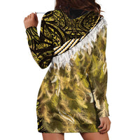 Yellow Traditional Cloak Aotearoa Hoodie Dress Maori Paua Shell Korowai Pattern LT14 - Polynesian Pride