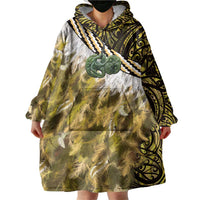 Yellow Traditional Cloak Aotearoa Wearable Blanket Hoodie Maori Paua Shell Korowai Pattern LT14 - Polynesian Pride