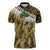 Yellow Traditional Cloak Aotearoa Zipper Polo Shirt Maori Paua Shell Korowai Pattern - Polynesian Pride