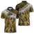 Yellow Traditional Cloak Aotearoa Zipper Polo Shirt Maori Paua Shell Korowai Pattern - Polynesian Pride