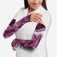 Pink Traditional Cloak Aotearoa Arm Sleeves Maori Paua Shell Korowai Pattern - Polynesian Pride