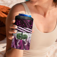 Pink Traditional Cloak Aotearoa 4 in 1 Can Cooler Tumbler Maori Paua Shell Korowai Pattern LT14 - Polynesian Pride