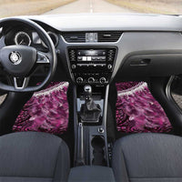 Pink Traditional Cloak Aotearoa Car Mats Maori Paua Shell Korowai Pattern LT14 Set 2pcs - Front Pink - Polynesian Pride