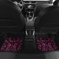 Pink Traditional Cloak Aotearoa Car Mats Maori Paua Shell Korowai Pattern LT14 Set 2pcs - Back Pink - Polynesian Pride