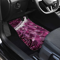 Pink Traditional Cloak Aotearoa Car Mats Maori Paua Shell Korowai Pattern LT14 - Polynesian Pride