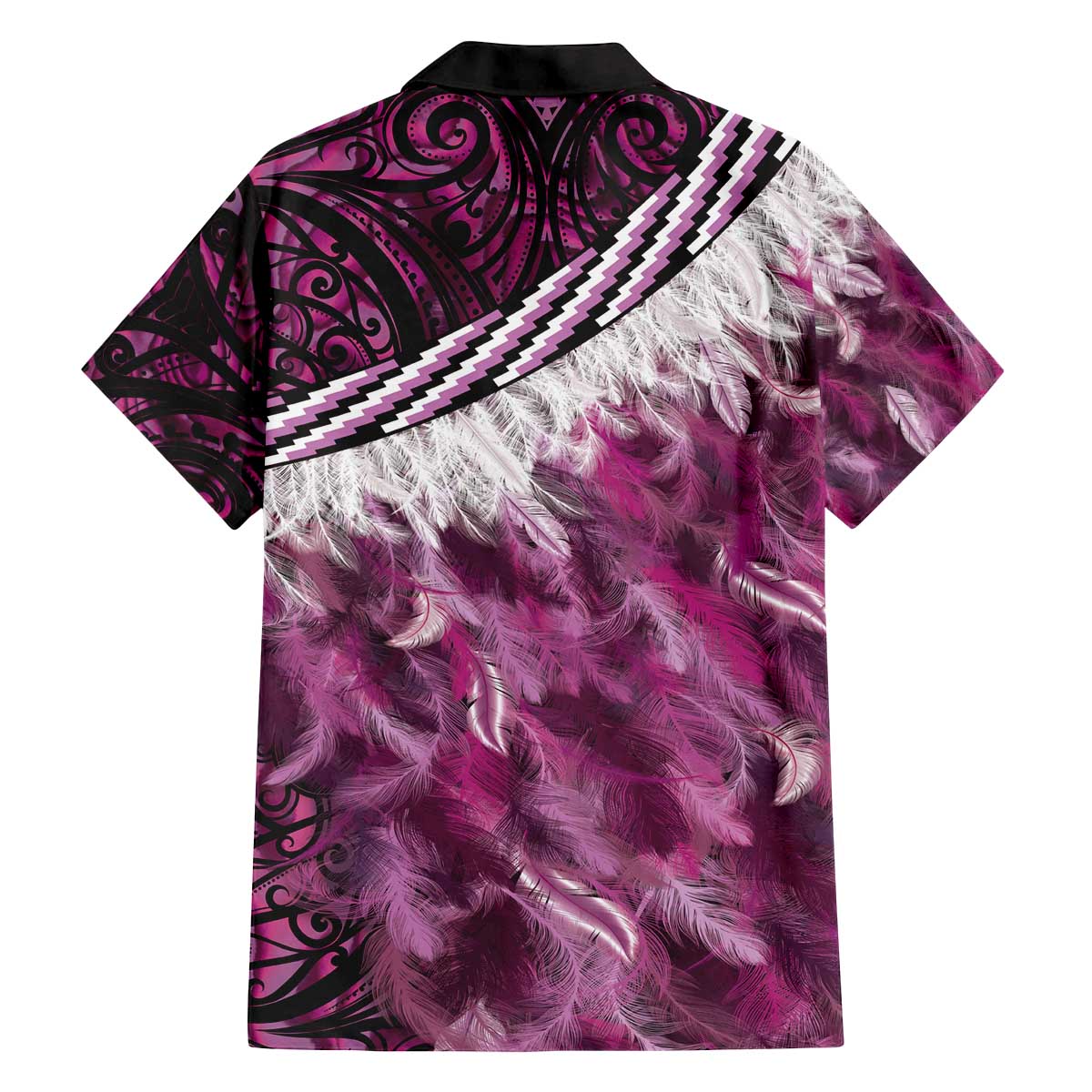 Pink Traditional Cloak Aotearoa Family Matching Off The Shoulder Long Sleeve Dress and Hawaiian Shirt Maori Paua Shell Korowai Pattern