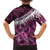 Pink Traditional Cloak Aotearoa Family Matching Off Shoulder Maxi Dress and Hawaiian Shirt Maori Paua Shell Korowai Pattern