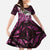Pink Traditional Cloak Aotearoa Family Matching Off Shoulder Maxi Dress and Hawaiian Shirt Maori Paua Shell Korowai Pattern
