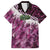 Pink Traditional Cloak Aotearoa Family Matching Off Shoulder Maxi Dress and Hawaiian Shirt Maori Paua Shell Korowai Pattern