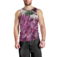 Pink Traditional Cloak Aotearoa Men Tank Top Maori Paua Shell Korowai Pattern LT14 - Polynesian Pride