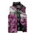 Pink Traditional Cloak Aotearoa Sleeveless Puffer Jacket Maori Paua Shell Korowai Pattern - Polynesian Pride