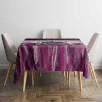 Pink Traditional Cloak Aotearoa Tablecloth Maori Paua Shell Korowai Pattern LT14 - Polynesian Pride