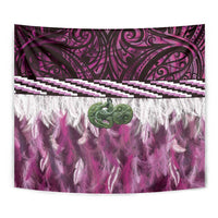 Pink Traditional Cloak Aotearoa Tapestry Maori Paua Shell Korowai Pattern