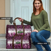 Pink Traditional Cloak Aotearoa Travel Bag Maori Paua Shell Korowai Pattern - Polynesian Pride