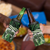 Green Traditional Cloak Aotearoa 4 in 1 Can Cooler Tumbler Maori Paua Shell Korowai Pattern LT14 - Polynesian Pride