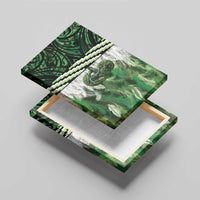 Green Traditional Cloak Aotearoa Canvas Wall Art Maori Paua Shell Korowai Pattern LT14 - Polynesian Pride