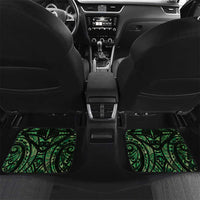 Green Traditional Cloak Aotearoa Car Mats Maori Paua Shell Korowai Pattern LT14 Set 2pcs - Back Green - Polynesian Pride