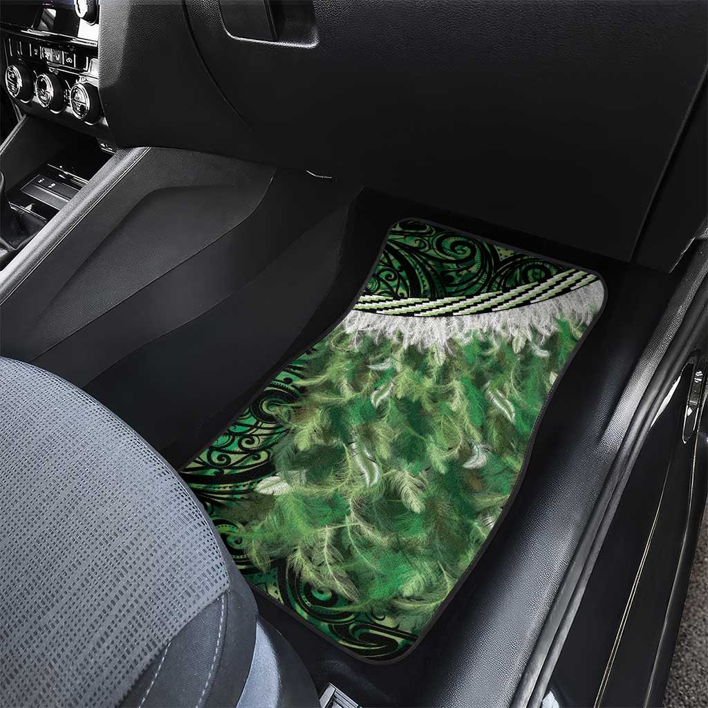 Green Traditional Cloak Aotearoa Car Mats Maori Paua Shell Korowai Pattern LT14 - Polynesian Pride