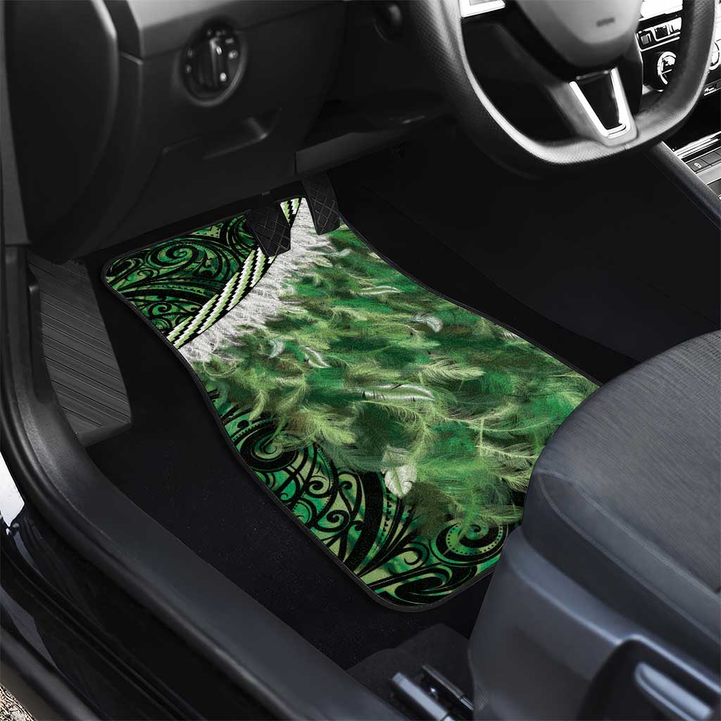 Green Traditional Cloak Aotearoa Car Mats Maori Paua Shell Korowai Pattern LT14 - Polynesian Pride