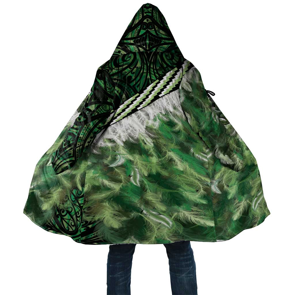 Green Traditional Cloak Aotearoa Cloak Maori Paua Shell Korowai Pattern - Polynesian Pride