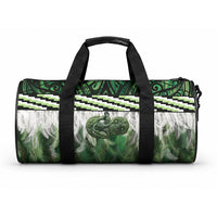 Green Traditional Cloak Aotearoa Duffle Bag Maori Paua Shell Korowai Pattern LT14 One size Green - Polynesian Pride