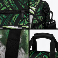Green Traditional Cloak Aotearoa Duffle Bag Maori Paua Shell Korowai Pattern LT14 - Polynesian Pride