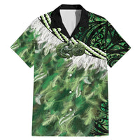 Green Traditional Cloak Aotearoa Family Matching Mermaid Dress and Hawaiian Shirt Maori Paua Shell Korowai Pattern