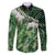 Green Traditional Cloak Aotearoa Family Matching Off Shoulder Maxi Dress and Hawaiian Shirt Maori Paua Shell Korowai Pattern