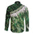 Green Traditional Cloak Aotearoa Family Matching Off Shoulder Maxi Dress and Hawaiian Shirt Maori Paua Shell Korowai Pattern