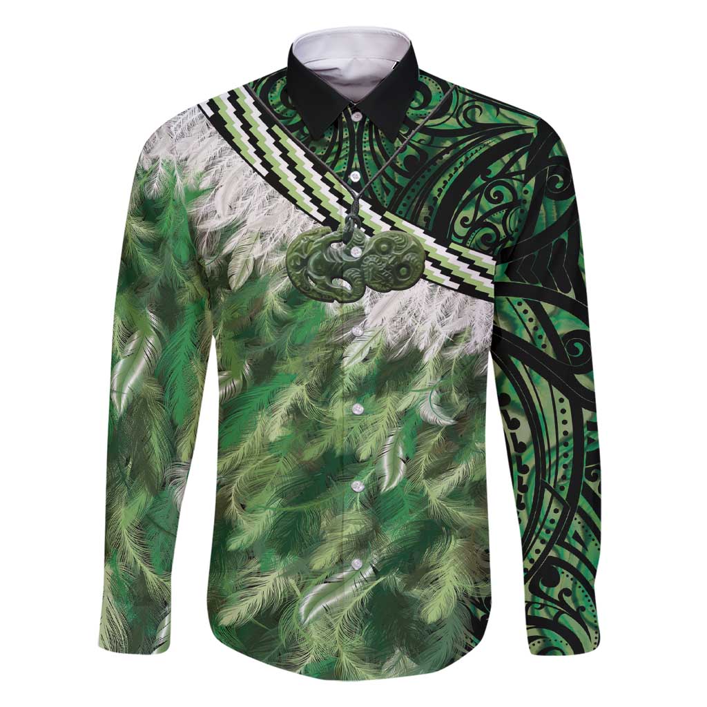 Green Traditional Cloak Aotearoa Family Matching Short Sleeve Bodycon Dress and Hawaiian Shirt Maori Paua Shell Korowai Pattern