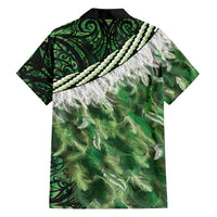 Green Traditional Cloak Aotearoa Family Matching Summer Maxi Dress and Hawaiian Shirt Maori Paua Shell Korowai Pattern