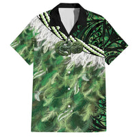 Green Traditional Cloak Aotearoa Hawaiian Shirt Maori Paua Shell Korowai Pattern LT14 Green - Polynesian Pride