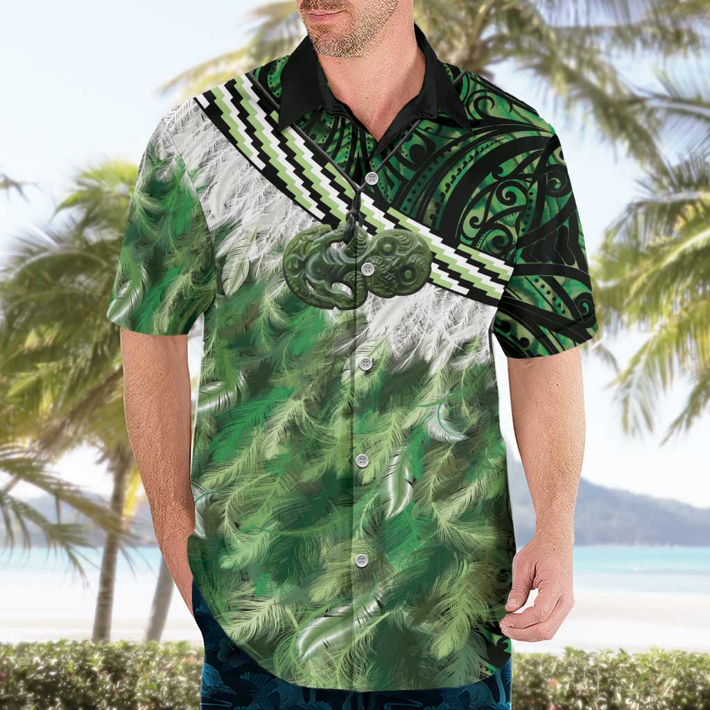 Green Traditional Cloak Aotearoa Hawaiian Shirt Maori Paua Shell Korowai Pattern LT14 - Polynesian Pride
