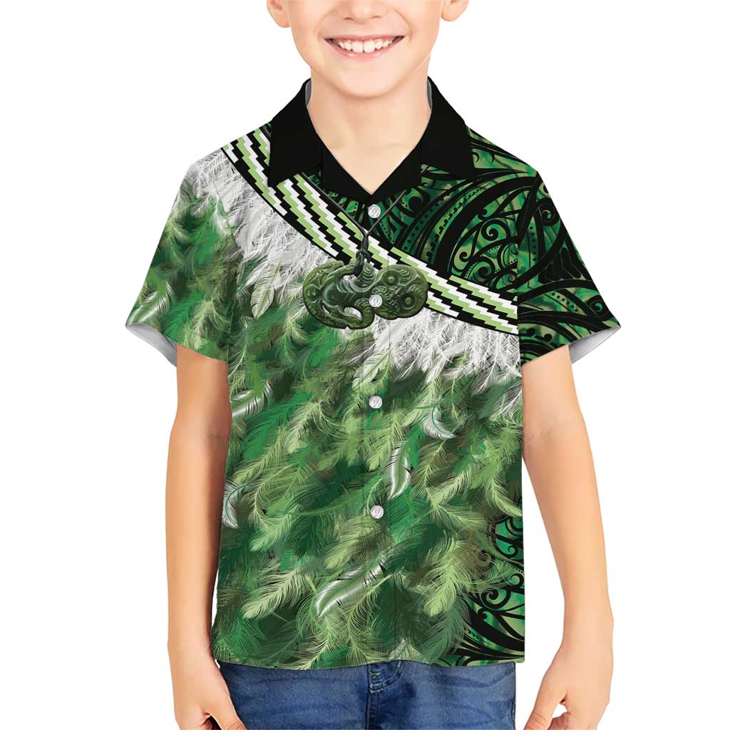 Green Traditional Cloak Aotearoa Hawaiian Shirt Maori Paua Shell Korowai Pattern LT14 - Polynesian Pride