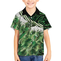 Green Traditional Cloak Aotearoa Hawaiian Shirt Maori Paua Shell Korowai Pattern LT14 - Polynesian Pride