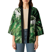 Green Traditional Cloak Aotearoa Kimono Maori Paua Shell Korowai Pattern - Polynesian Pride