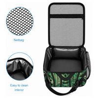 Green Traditional Cloak Aotearoa Lunch Bag Maori Paua Shell Korowai Pattern LT14 - Polynesian Pride