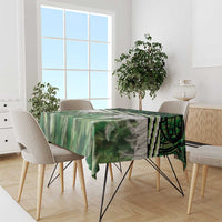 Green Traditional Cloak Aotearoa Tablecloth Maori Paua Shell Korowai Pattern LT14 - Polynesian Pride
